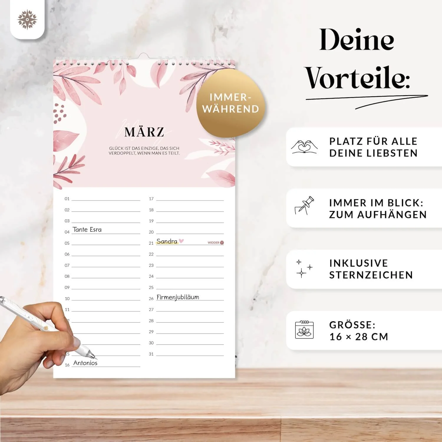 Geburtstagskalender – Immerwährender Wandkalender - Image 7