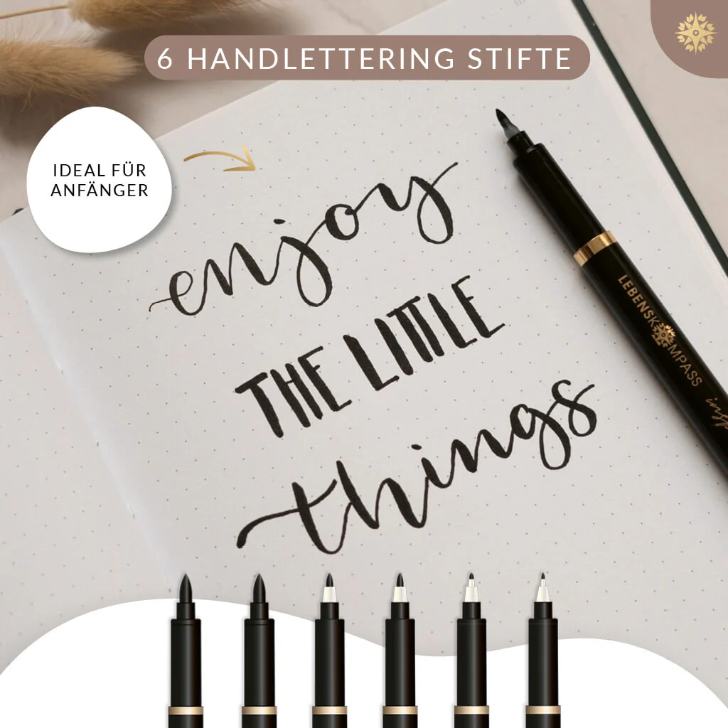 Handlettering Stifte Set - 6 schwarze Stifte - Image 11