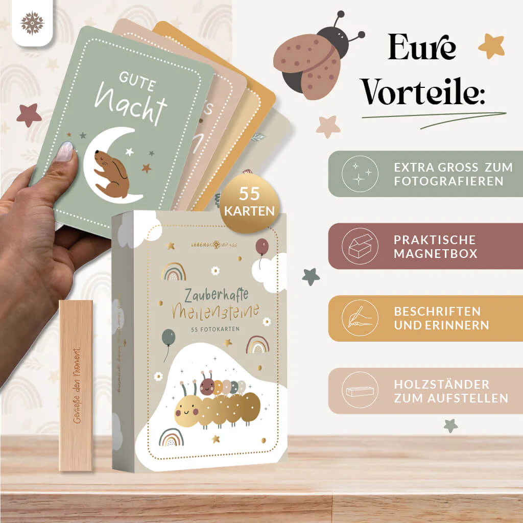 Meilensteinkarten für's Baby - Set mit 55 Karten - Image 3