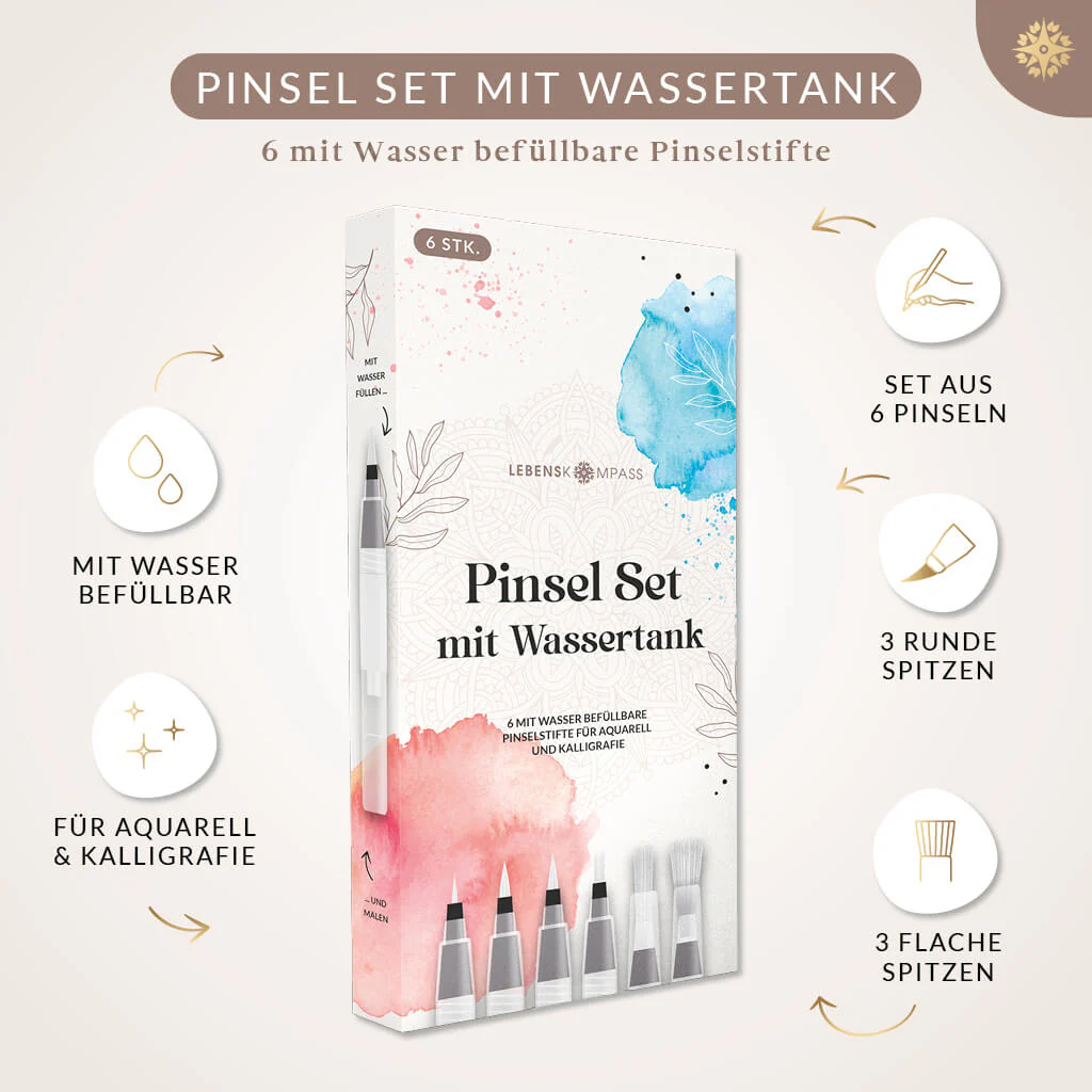 6er Pinsel Set mit Wassertank - Image 3