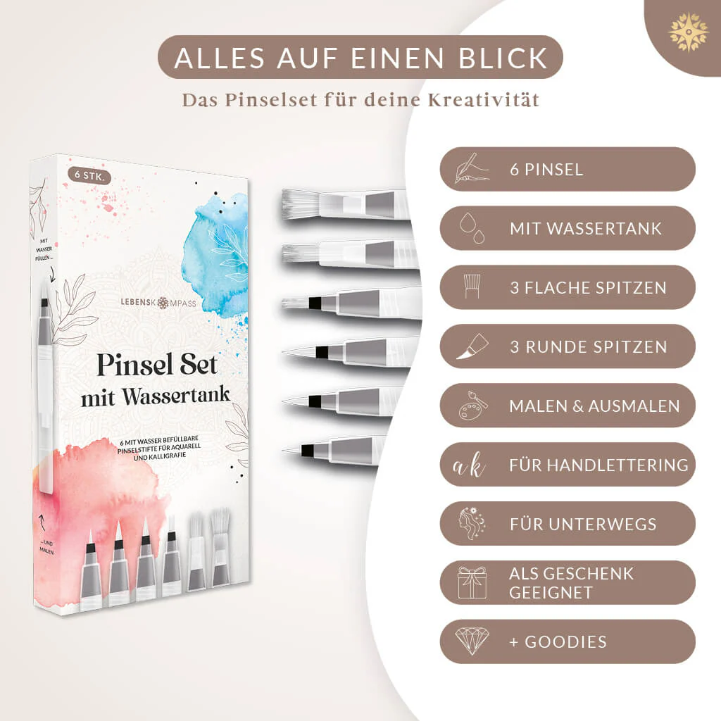6er Pinsel Set mit Wassertank - Image 7